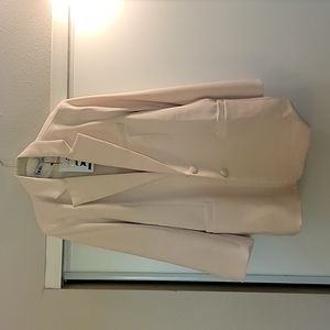 Cream Blazer Dress with Belt